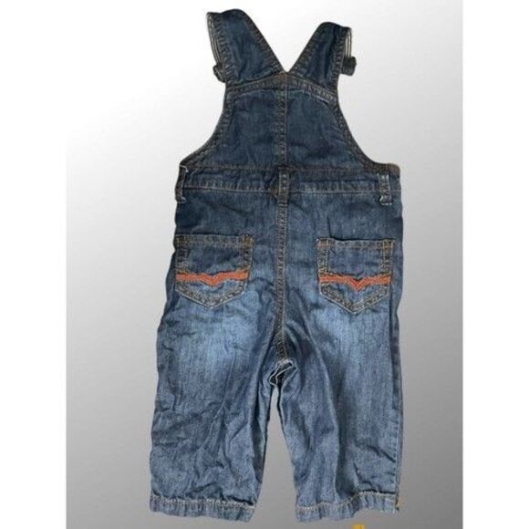 Vintage 1981s Guess Blue Denim Embroidered Overalls Baby Size 12M - Picture 12 of 15